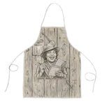Zora Neale Hurston Apron Rustic Wood Engraved Style Illustration Joyful Portrait with Book and Map Donkey - African Pride
