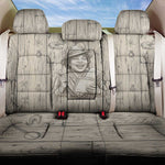 Zora Neale Hurston Back Car Seat Cover Rustic Wood Engraved Style Illustration Joyful Portrait with Book and Map Donkey - African Pride
