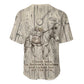 Zora Neale Hurston Baseball Jersey Rustic Wood Engraved Style Illustration Joyful Portrait with Book and Map Donkey - African Pride