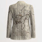 Zora Neale Hurston Blazer Rustic Wood Engraved Style Illustration Joyful Portrait with Book and Map Donkey - African Pride