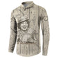 Zora Neale Hurston Button Sweatshirt Rustic Wood Engraved Style Illustration Joyful Portrait with Book and Map Donkey