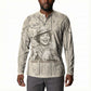 Zora Neale Hurston Button Sweatshirt Rustic Wood Engraved Style Illustration Joyful Portrait with Book and Map Donkey