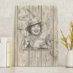 Zora Neale Hurston Canvas Wall Art Rustic Wood Engraved Style Illustration Joyful Portrait with Book and Map Donkey - African Pride