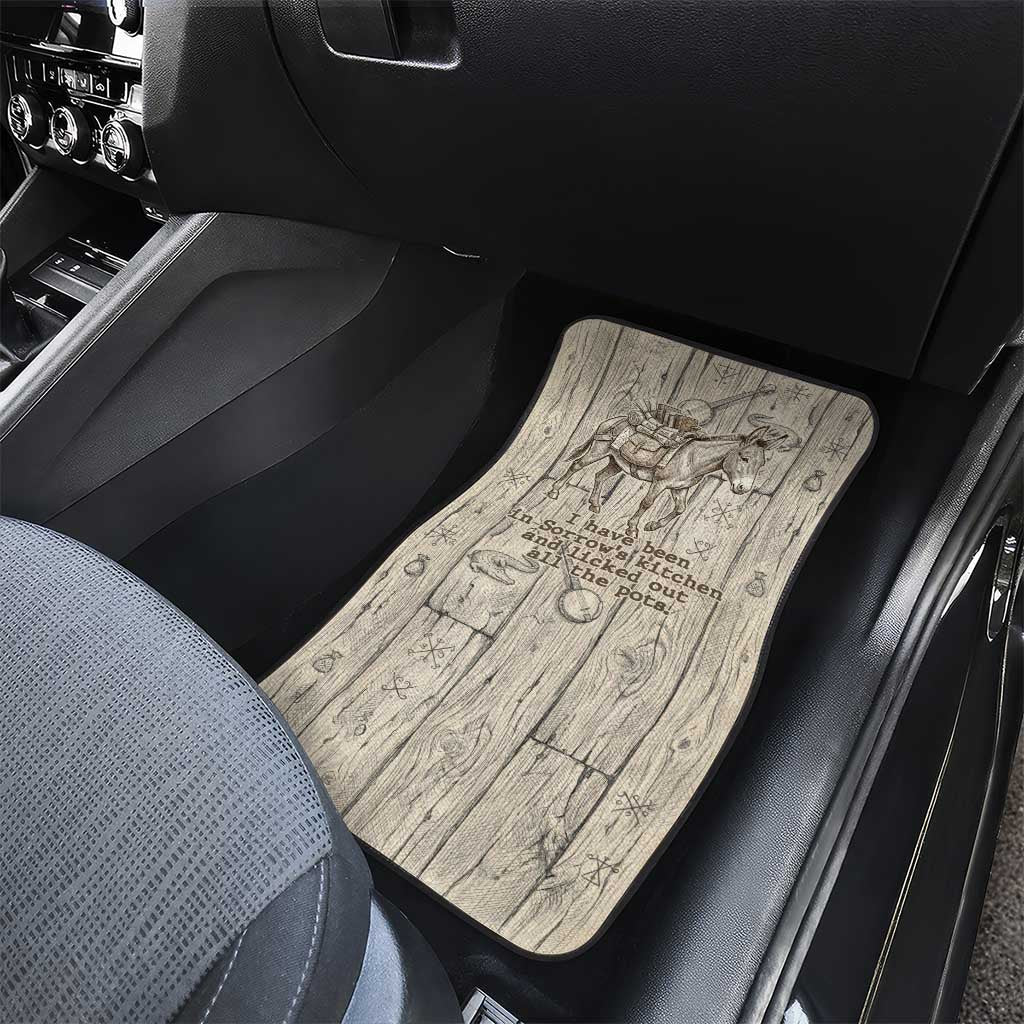 Zora Neale Hurston Car Mats Rustic Wood Engraved Style Illustration Joyful Portrait with Book and Map Donkey - African Pride