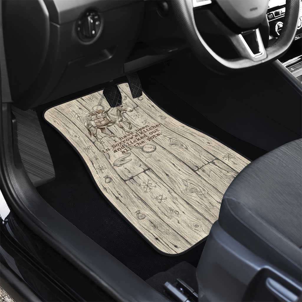 Zora Neale Hurston Car Mats Rustic Wood Engraved Style Illustration Joyful Portrait with Book and Map Donkey - African Pride
