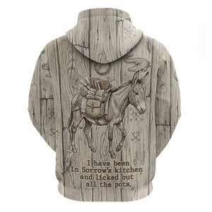 Zora Neale Hurston Hoodie Rustic Wood Engraved Style Illustration Joyful Portrait with Book and Map Donkey - African Pride