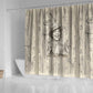 Zora Neale Hurston Shower Curtain Rustic Wood Engraved Style Illustration Joyful Portrait with Book and Map Donkey - African Pride