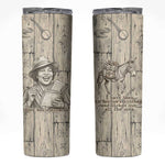 Zora Neale Hurston Skinny Tumbler Rustic Wood Engraved Style Illustration Joyful Portrait with Book and Map Donkey - African Pride