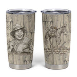 Zora Neale Hurston Tumbler Cup Rustic Wood Engraved Style Illustration Joyful Portrait with Book and Map Donkey - African Pride