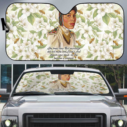 Zora Neale Hurston Auto Sun Shade Floral Illustration Featuring Janie’s Dream from Their Eyes Were Watching God - African Pride