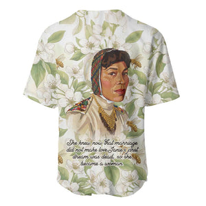 Zora Neale Hurston Baseball Jersey Floral Illustration Featuring Janie’s Dream from Their Eyes Were Watching God - African Pride