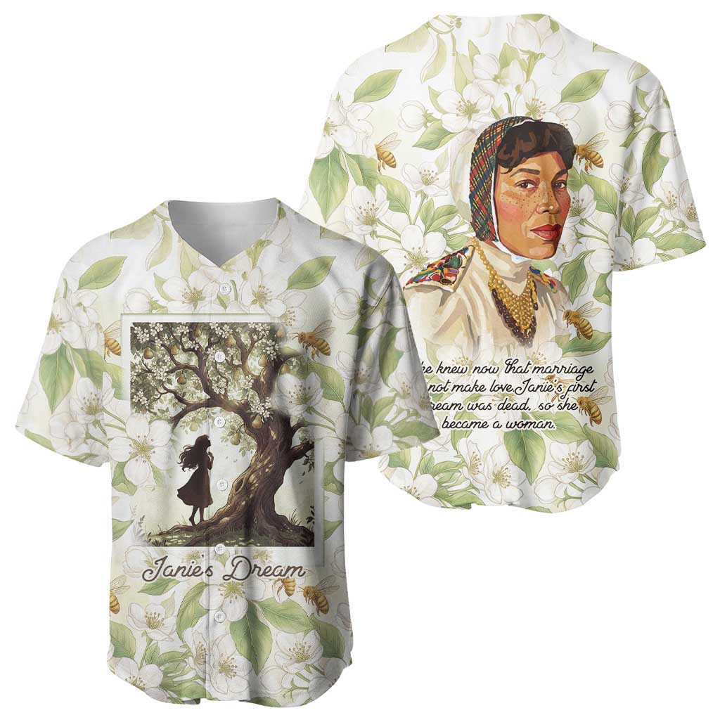 Zora Neale Hurston Baseball Jersey Floral Illustration Featuring Janie’s Dream from Their Eyes Were Watching God - African Pride