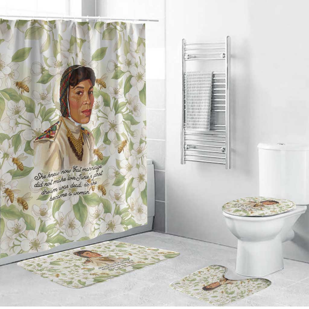 Zora Neale Hurston Bathroom Set Floral Illustration Featuring Janie’s Dream from Their Eyes Were Watching God - African Pride