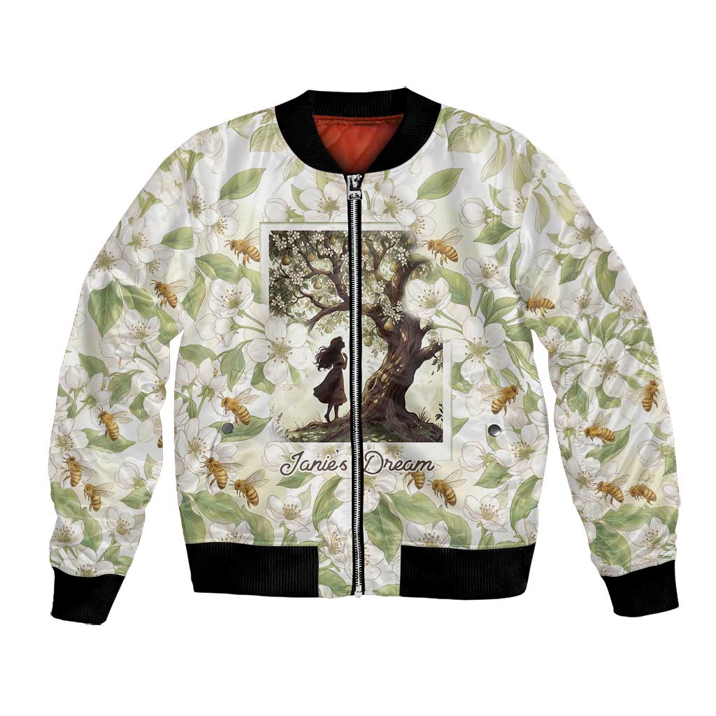 Zora Neale Hurston Bomber Jacket Floral Illustration Featuring Janie’s Dream from Their Eyes Were Watching God - African Pride