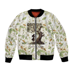 Zora Neale Hurston Bomber Jacket Floral Illustration Featuring Janie’s Dream from Their Eyes Were Watching God - African Pride