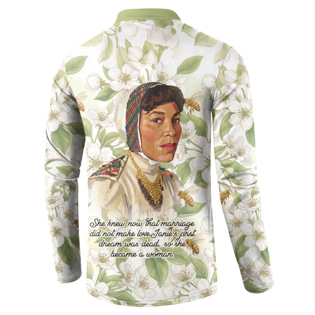 Zora Neale Hurston Button Sweatshirt Floral Illustration Featuring Janie’s Dream from Their Eyes Were Watching God