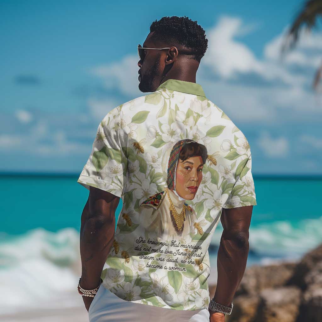 Zora Neale Hurston Hawaiian Shirt Floral Illustration Featuring Janie’s Dream from Their Eyes Were Watching God - African Pride
