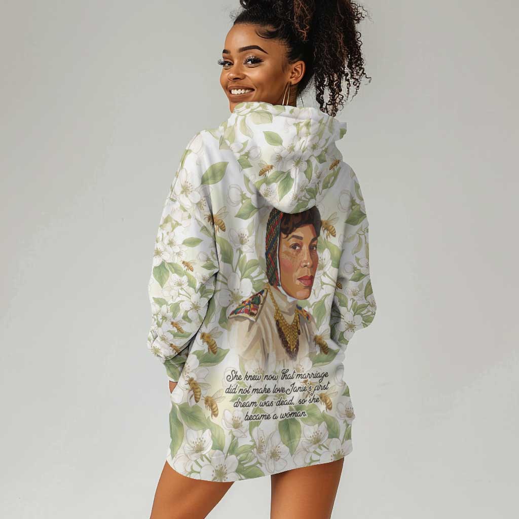 Zora Neale Hurston Hoodie Dress Floral Illustration Featuring Janie’s Dream from Their Eyes Were Watching God - African Pride
