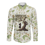 Zora Neale Hurston Long Sleeve Button Shirt Floral Illustration Featuring Janie’s Dream from Their Eyes Were Watching God - African Pride