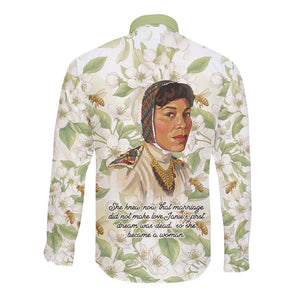 Zora Neale Hurston Long Sleeve Button Shirt Floral Illustration Featuring Janie’s Dream from Their Eyes Were Watching God - African Pride