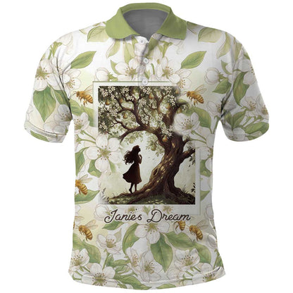 Zora Neale Hurston Polo Shirt Floral Illustration Featuring Janie’s Dream from Their Eyes Were Watching God - African Pride