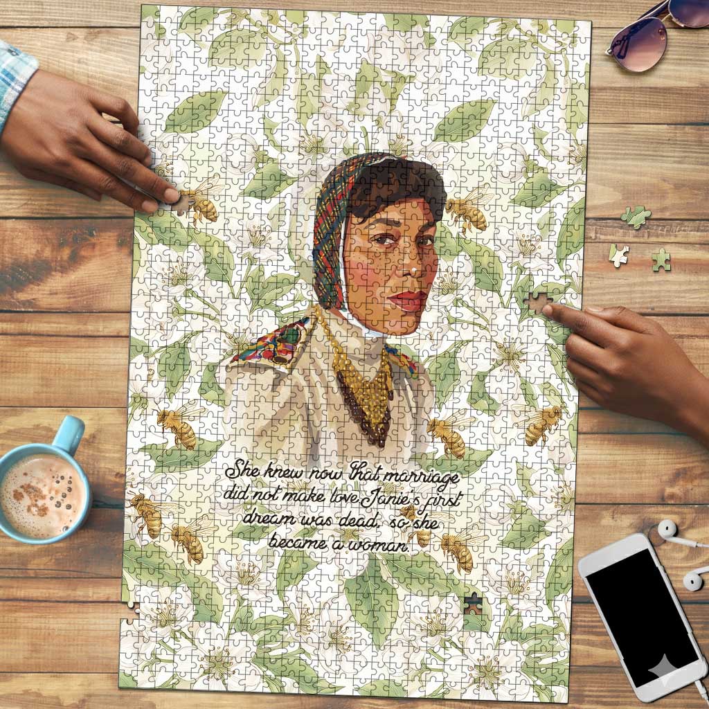 Zora Neale Hurston Puzzle Floral Illustration Featuring Janie’s Dream from Their Eyes Were Watching God - African Pride