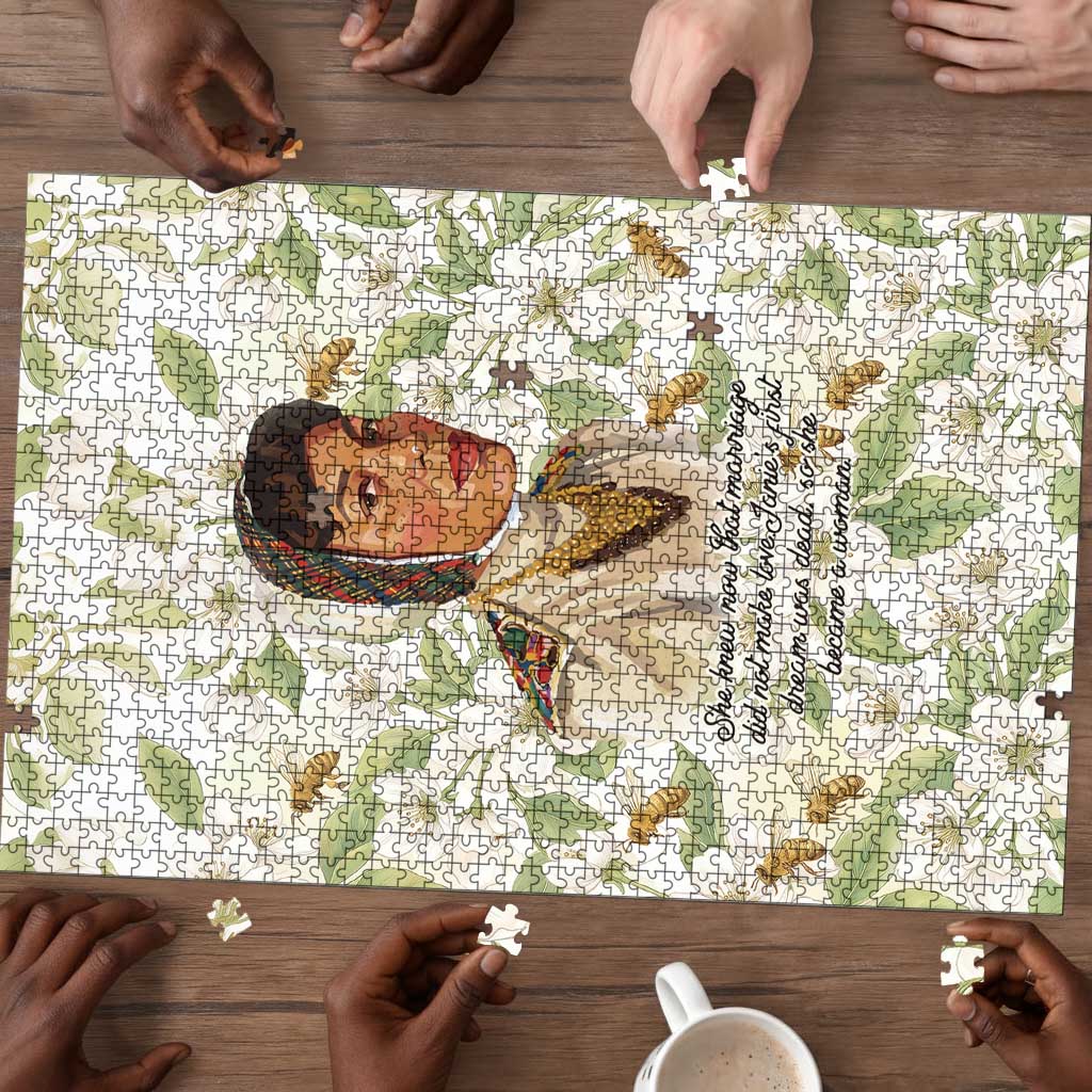Zora Neale Hurston Puzzle Floral Illustration Featuring Janie’s Dream from Their Eyes Were Watching God - African Pride