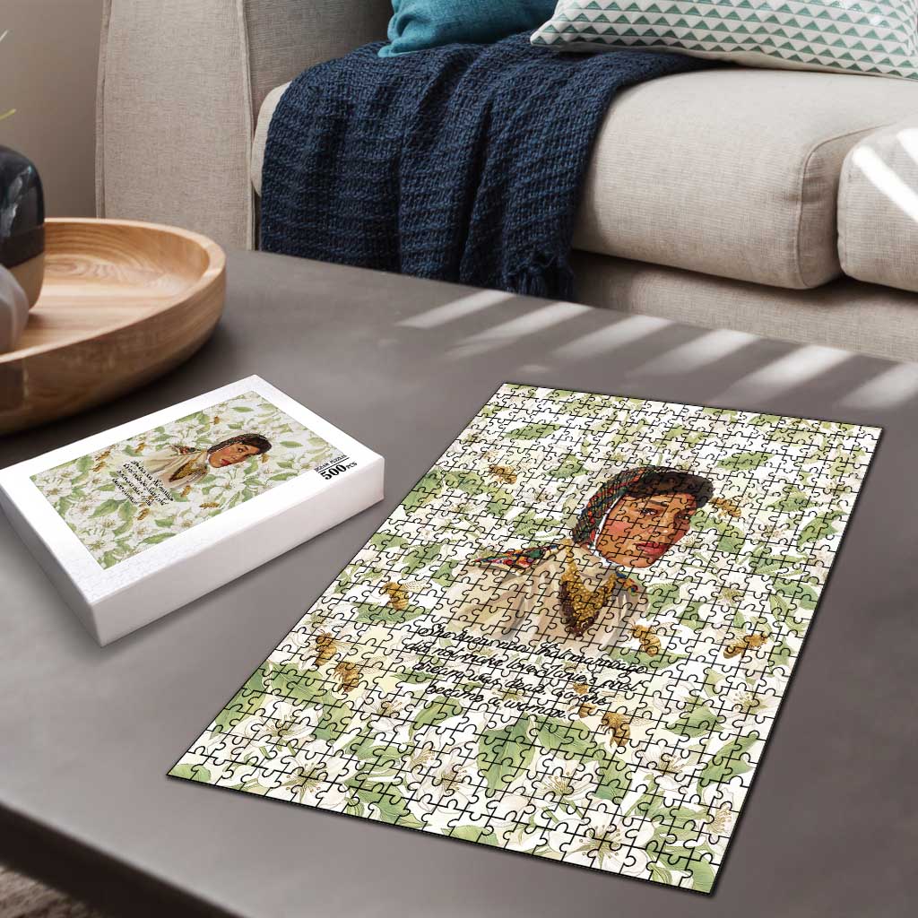 Zora Neale Hurston Puzzle Floral Illustration Featuring Janie’s Dream from Their Eyes Were Watching God - African Pride