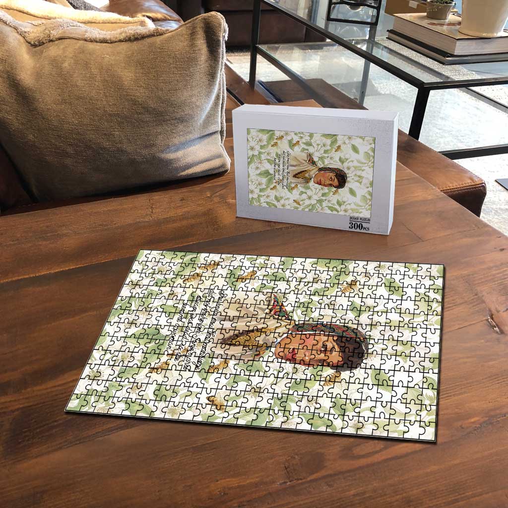 Zora Neale Hurston Puzzle Floral Illustration Featuring Janie’s Dream from Their Eyes Were Watching God - African Pride