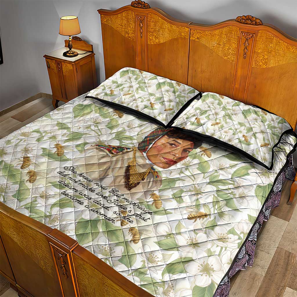 Zora Neale Hurston Quilt Bed Set Floral Illustration Featuring Janie’s Dream from Their Eyes Were Watching God - African Pride