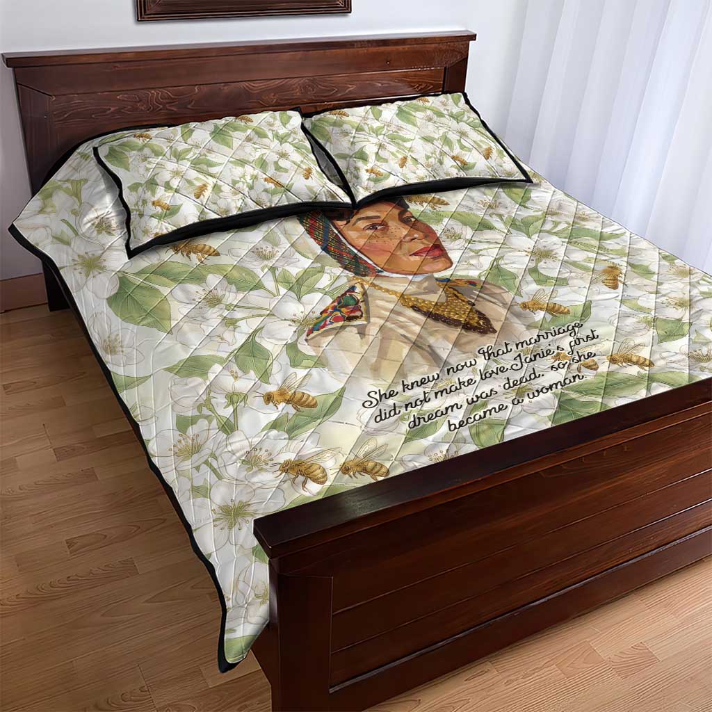 Zora Neale Hurston Quilt Bed Set Floral Illustration Featuring Janie’s Dream from Their Eyes Were Watching God - African Pride
