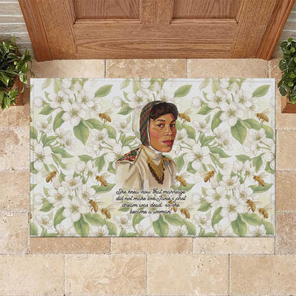 Zora Neale Hurston Rubber Doormat Floral Illustration Featuring Janie’s Dream from Their Eyes Were Watching God - African Pride