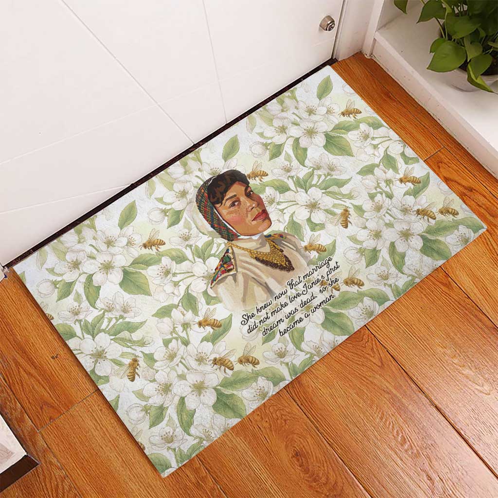 Zora Neale Hurston Rubber Doormat Floral Illustration Featuring Janie’s Dream from Their Eyes Were Watching God - African Pride