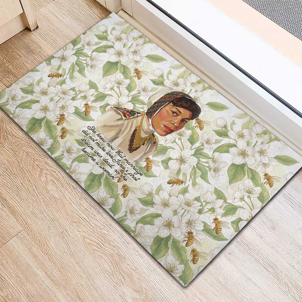 Zora Neale Hurston Rubber Doormat Floral Illustration Featuring Janie’s Dream from Their Eyes Were Watching God - African Pride