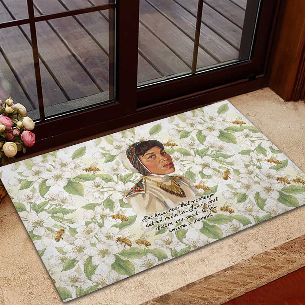 Zora Neale Hurston Rubber Doormat Floral Illustration Featuring Janie’s Dream from Their Eyes Were Watching God - African Pride