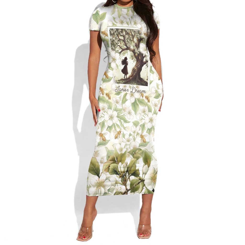 Zora Neale Hurston Short Sleeve Bodycon Dress Floral Illustration Featuring Janie’s Dream from Their Eyes Were Watching God - African Pride