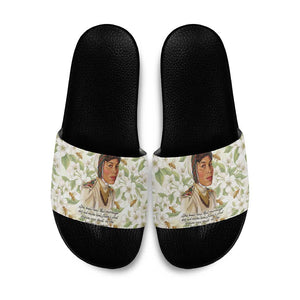 Zora Neale Hurston Slide Sandals Floral Illustration Featuring Janie’s Dream from Their Eyes Were Watching God - African Pride