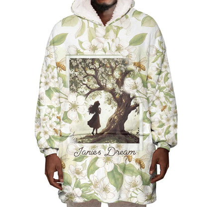 Zora Neale Hurston Wearable Blanket Hoodie Floral Illustration Featuring Janie’s Dream from Their Eyes Were Watching God - African Pride