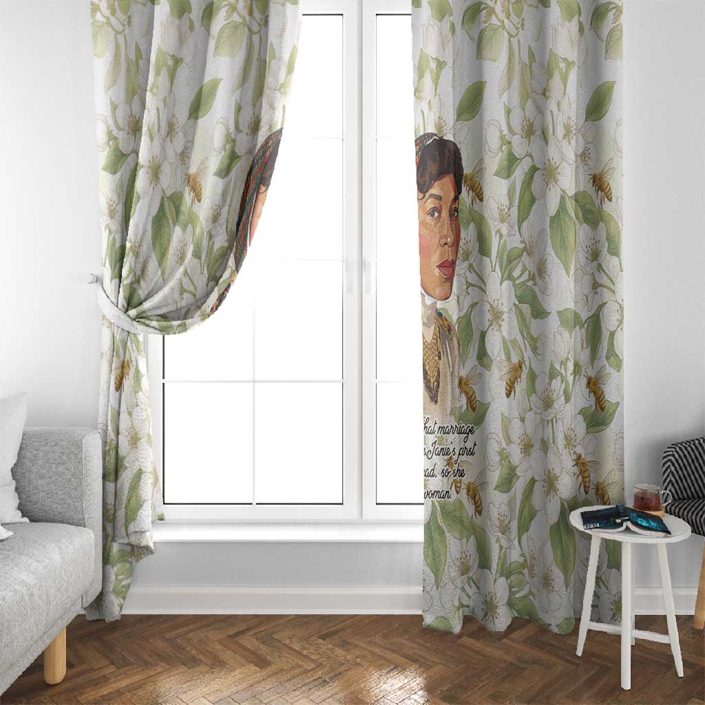 Zora Neale Hurston Window Curtain Floral Illustration Featuring Janie’s Dream from Their Eyes Were Watching God - African Pride