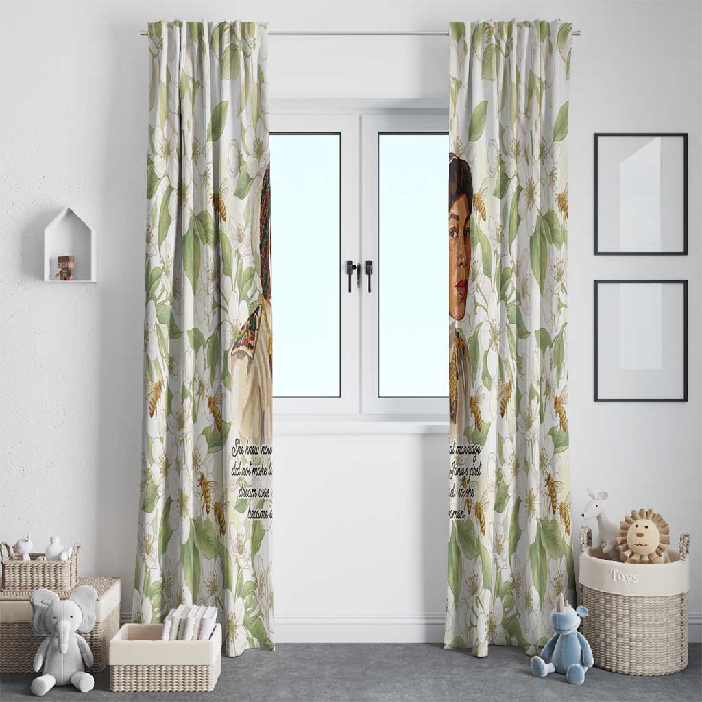 Zora Neale Hurston Window Curtain Floral Illustration Featuring Janie’s Dream from Their Eyes Were Watching God - African Pride