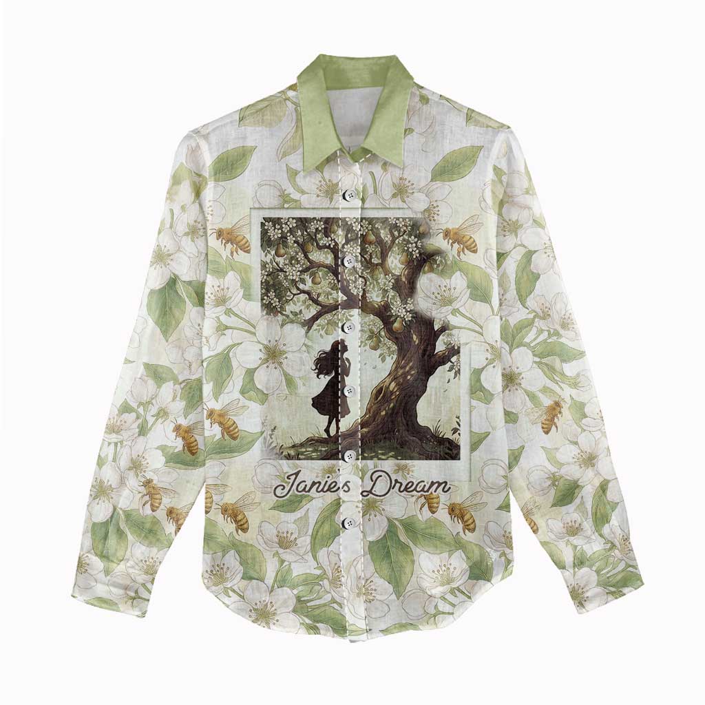 Zora Neale Hurston Women Casual Shirt Floral Illustration Featuring Janie’s Dream from Their Eyes Were Watching God - African Pride