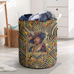 Zora Neale Hurston Laundry Basket Bold Kente and Art Deco Pattern - I Am Not Tragically Colored - African Pride
