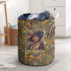 Zora Neale Hurston Laundry Basket Bold Kente and Art Deco Pattern - I Am Not Tragically Colored - African Pride
