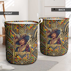 Zora Neale Hurston Laundry Basket Bold Kente and Art Deco Pattern - I Am Not Tragically Colored - African Pride
