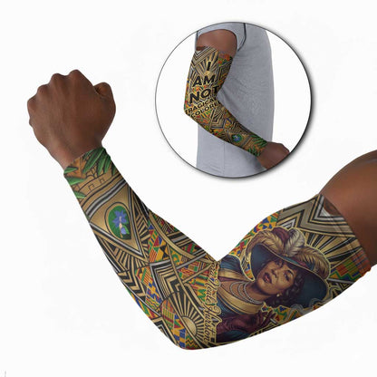 Zora Neale Hurston Arm Sleeves Bold Kente and Art Deco Pattern - I Am Not Tragically Colored - African Pride