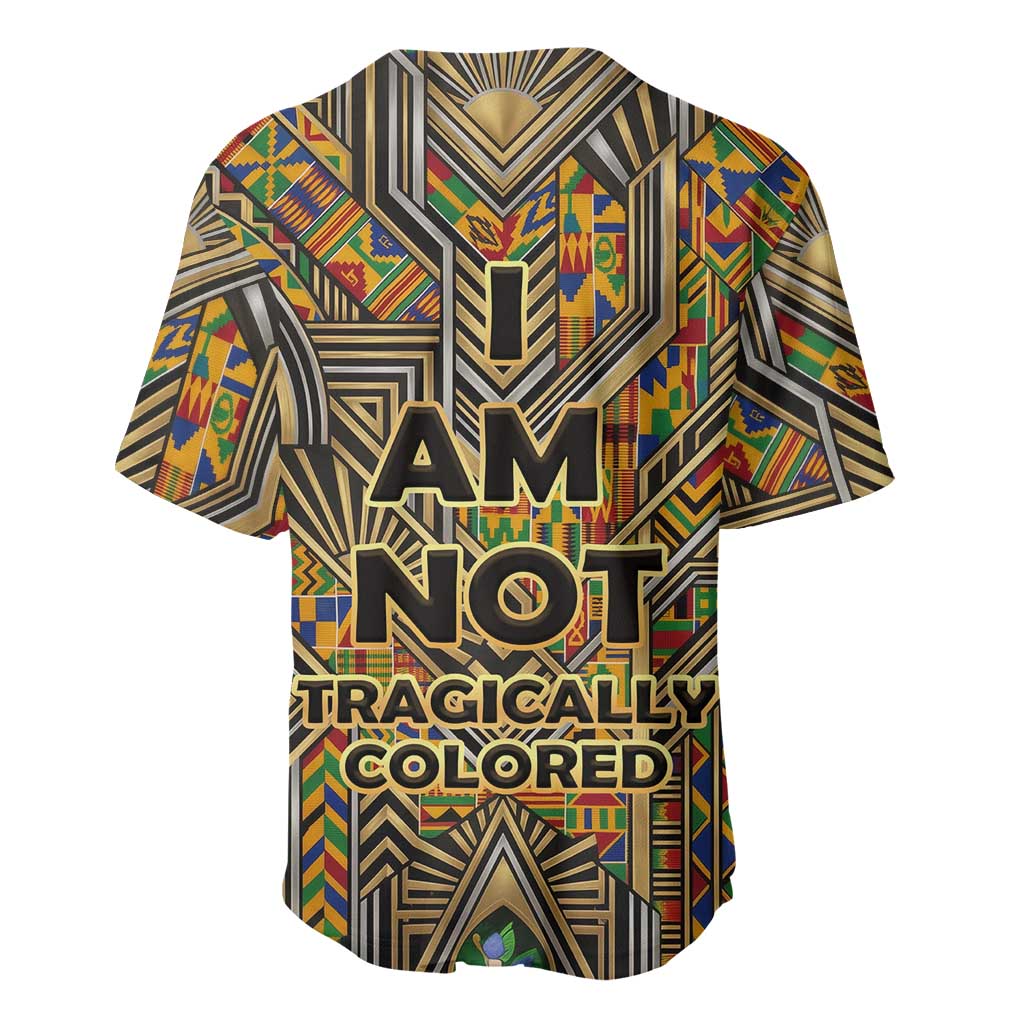 Zora Neale Hurston Baseball Jersey Bold Kente and Art Deco Pattern - I Am Not Tragically Colored - African Pride