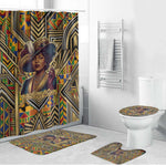 Zora Neale Hurston Bathroom Set Bold Kente and Art Deco Pattern - I Am Not Tragically Colored - African Pride