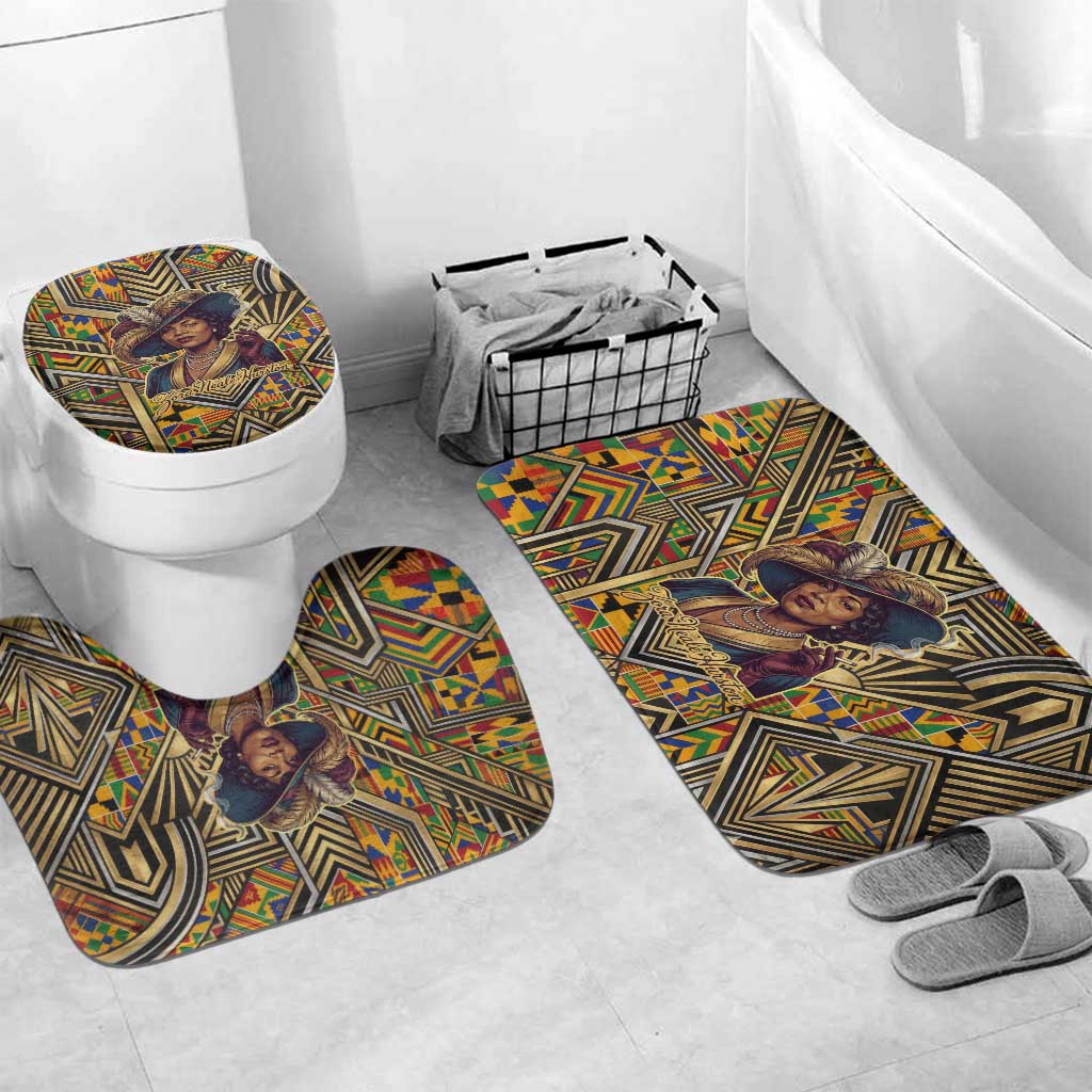 Zora Neale Hurston Bathroom Set Bold Kente and Art Deco Pattern - I Am Not Tragically Colored - African Pride