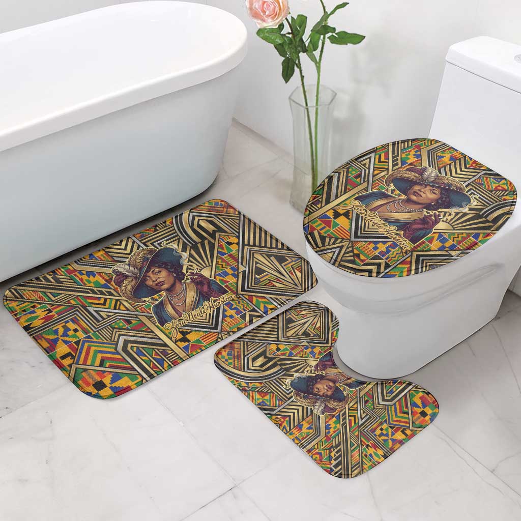 Zora Neale Hurston Bathroom Set Bold Kente and Art Deco Pattern - I Am Not Tragically Colored - African Pride