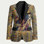 Zora Neale Hurston Blazer Bold Kente and Art Deco Pattern - I Am Not Tragically Colored - African Pride